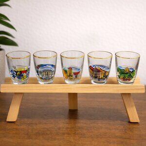 Set of 5 Gold-Trim Souvenir Shot Glasses – Germany Collection 🇩🇪